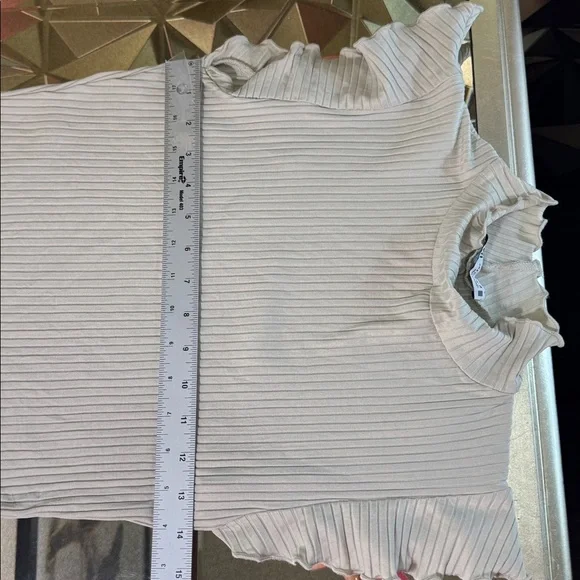 Zara Ribbed Top with Ruffles - Picture 5 of 5